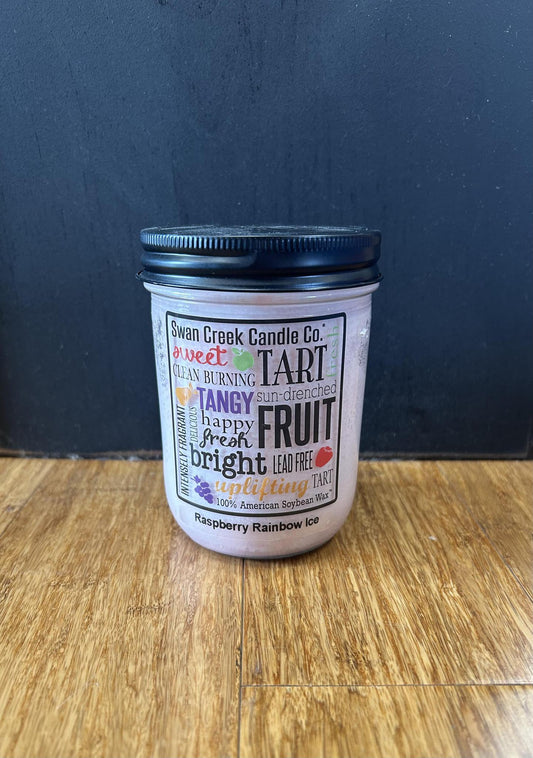 Swan Creek Pantry Jar 12oz Raspberry Rainbow Ice Candle