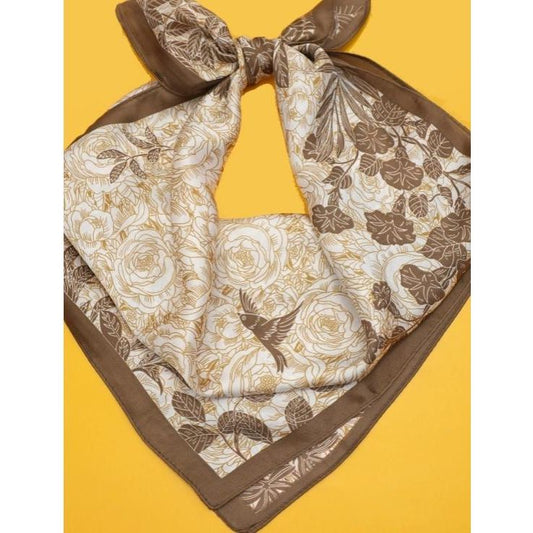 Large Floral Print Bandana Scarf
