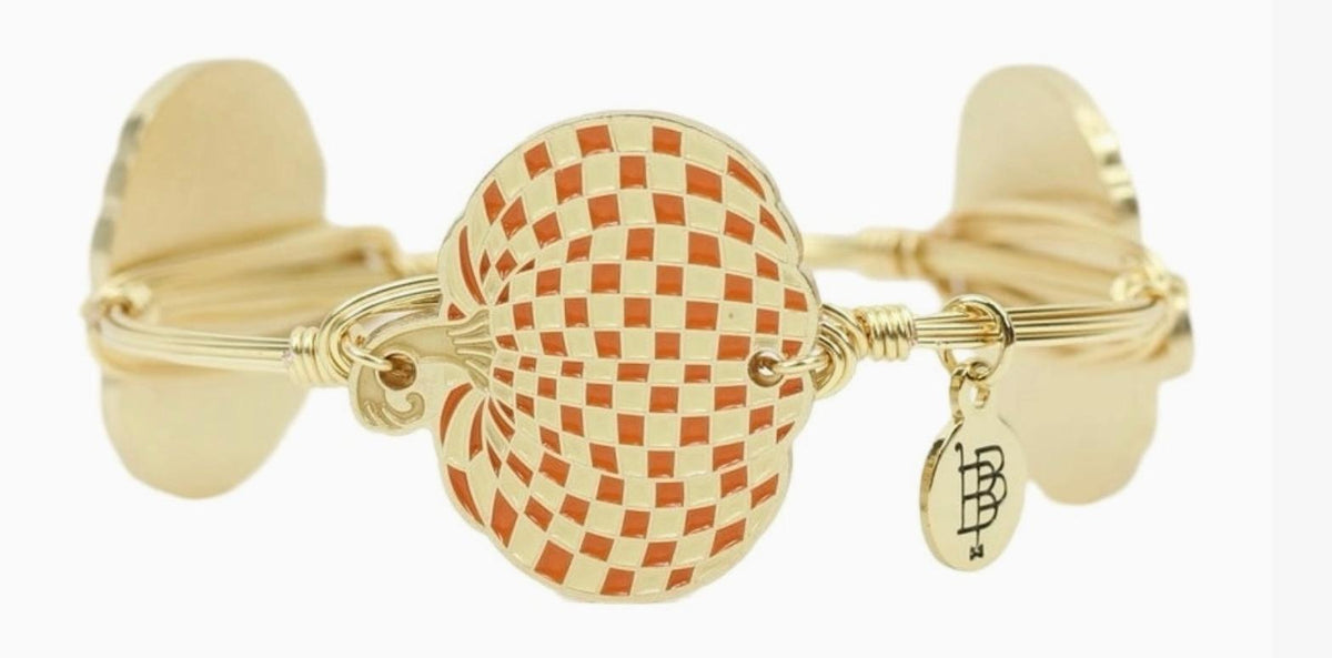 The Checkered Pumpkin Bangle Bracelet - Orange