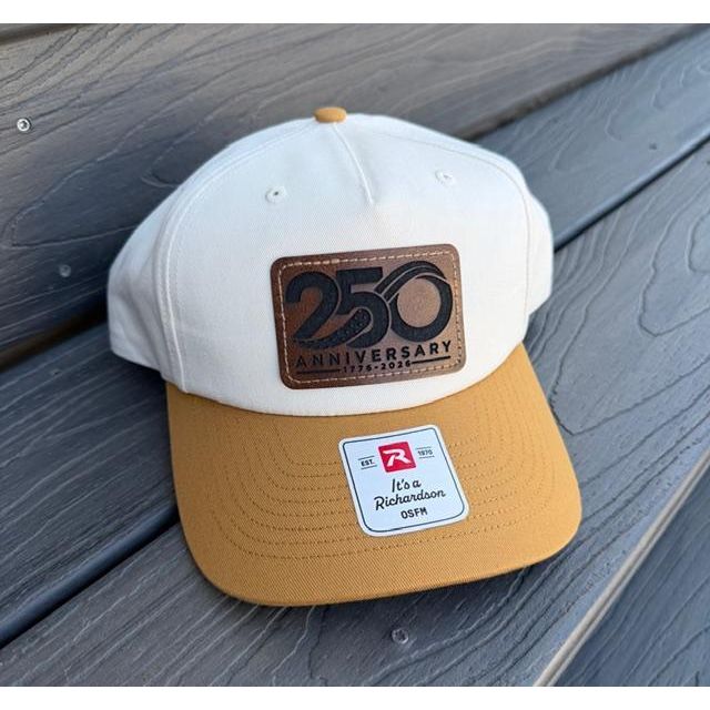 1762 Wine & Brew Legacy Khaki Mesh 250 Anniversary Leather Patch Hat