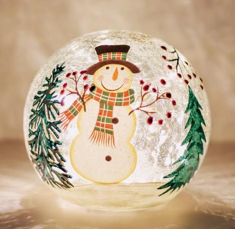 Frosty Vines - Crackle Glass Orb