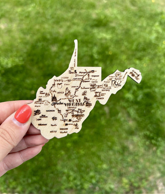 West Virginia State Cut Out Magnet