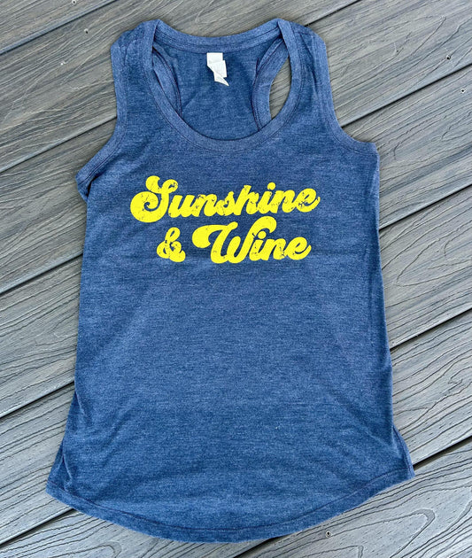 Sunshine & Wine Tank (Navy & Gold)