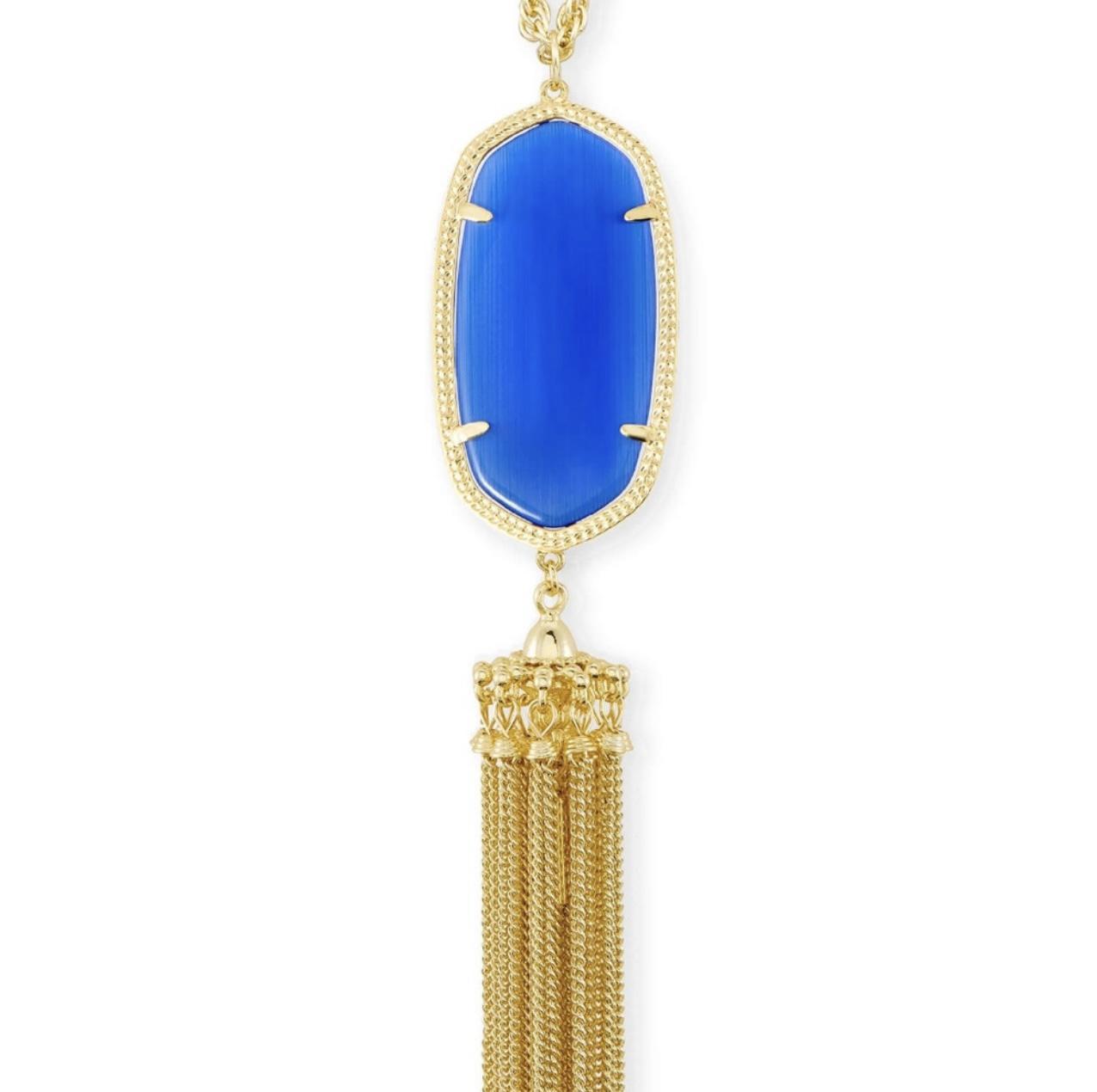 Kendra Scott Rayne Long Pendant Necklace in Cobalt Blue