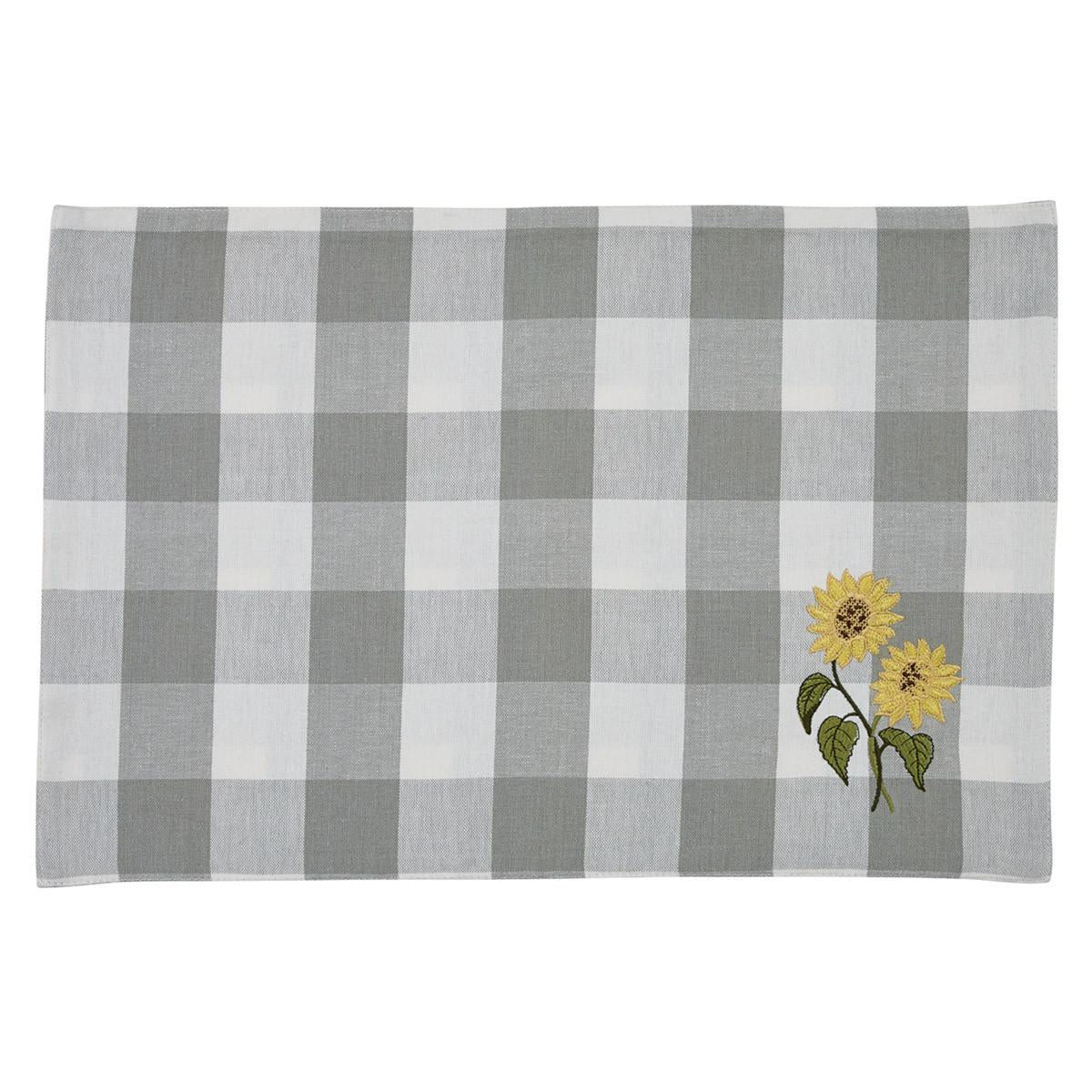 Park Design Wicklow Check Sunflower Embroidered Placemat
