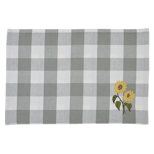 Park Design Wicklow Check Sunflower Embroidered Placemat