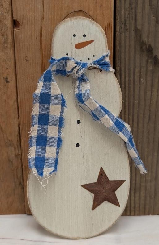 Wooden Snowman Ornament