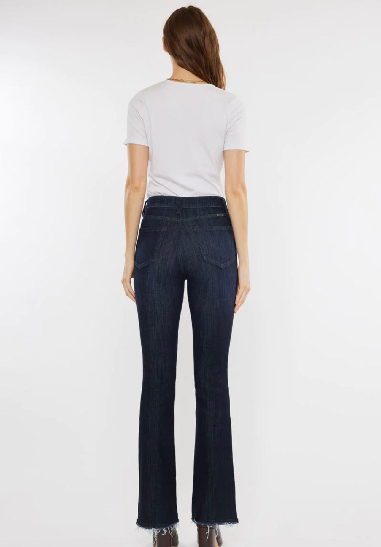 Tessa High Rise Exposed Button Bootcut Jeans