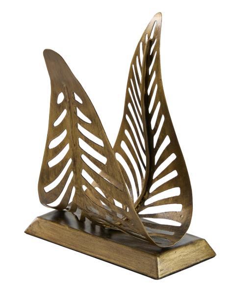Leaf Napkin Holder - Antique Brass