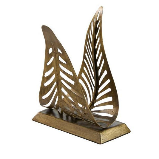 Leaf Napkin Holder - Antique Brass