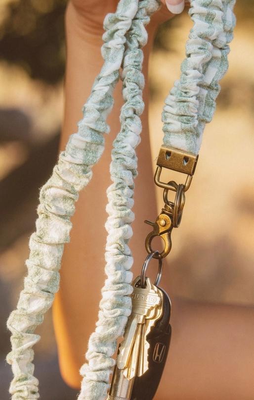 Sage Gingham Lanyard