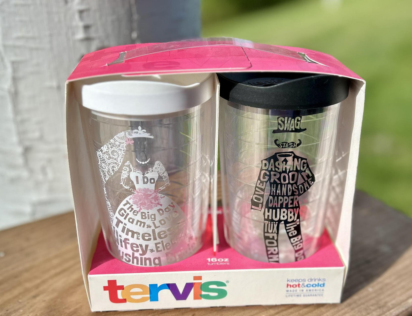 Tervis 16 oz Tumbler (Set of 2 - Bride & Groom)