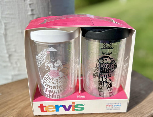 Tervis 16 oz Tumbler (Set of 2 - Bride & Groom)