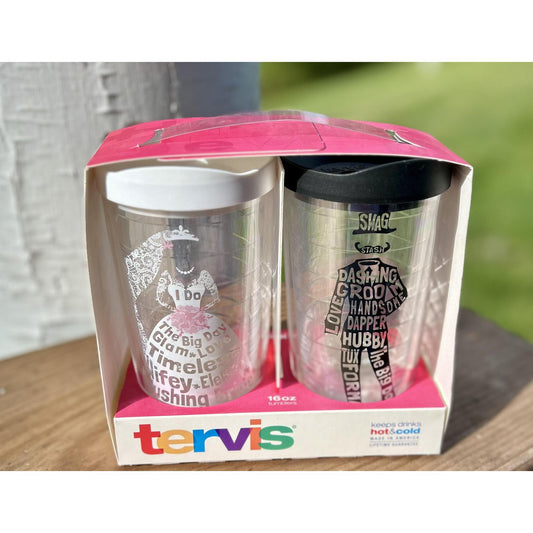 Tervis 16 oz Tumbler (Set of 2 - Bride & Groom)