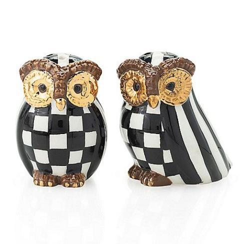 Mackenzie Childs Owl Salt and Pepper Set