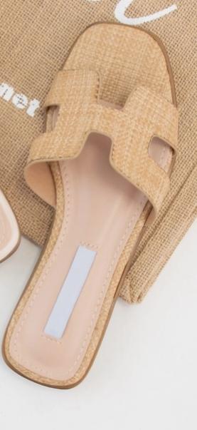 H-Shaped Cutout Upper Slide Sandals