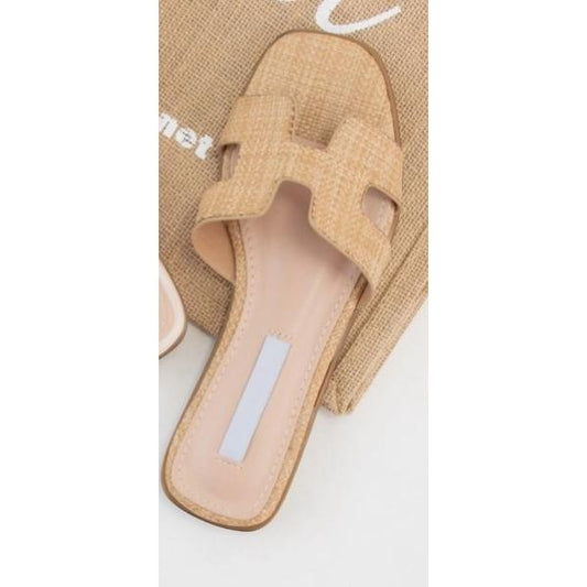 H-Shaped Cutout Upper Slide Sandals