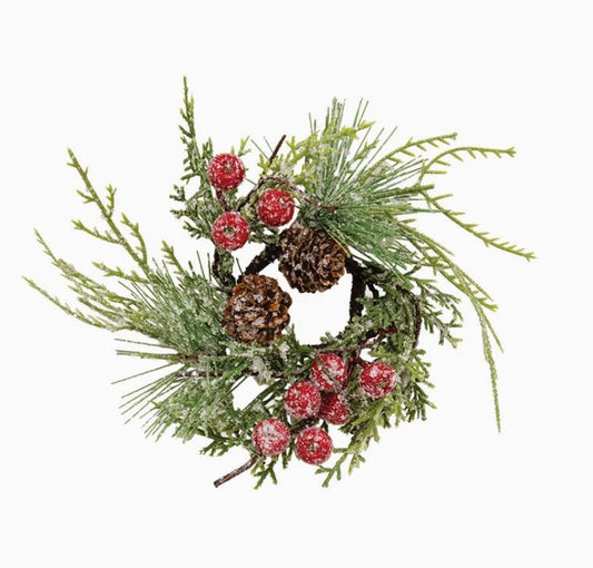 Icy Memories Mixed Pine & Berries Candle Ring - 1.5"