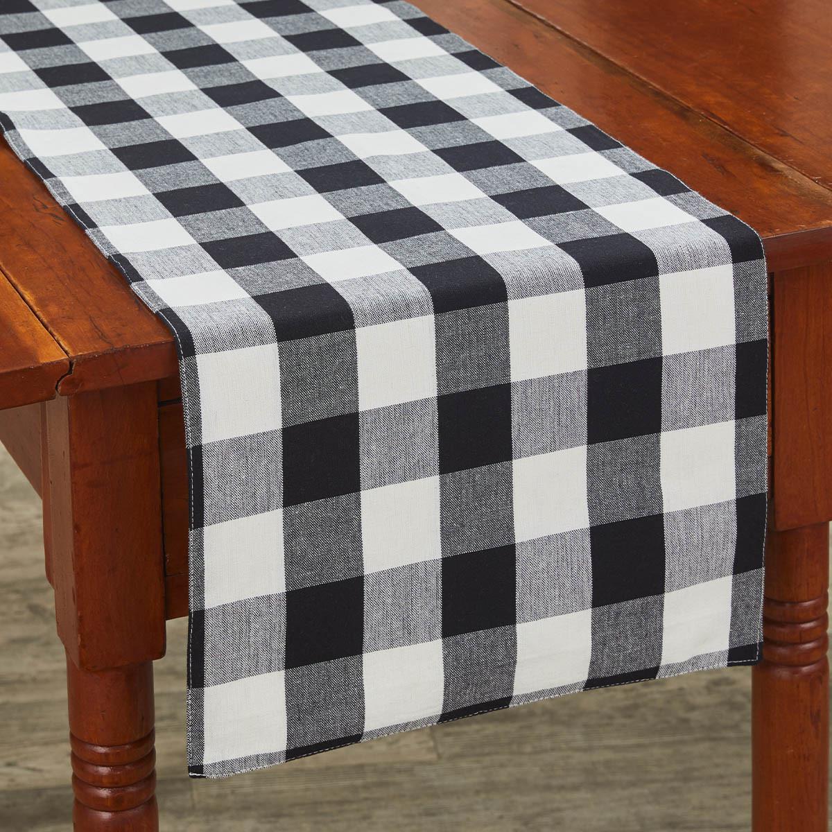 Park Design Wicklow Check Backed Table Runner (Black & Cream)