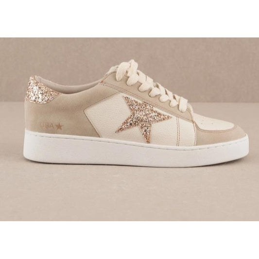 The Liberty Beige | Glitter Star Sneaker