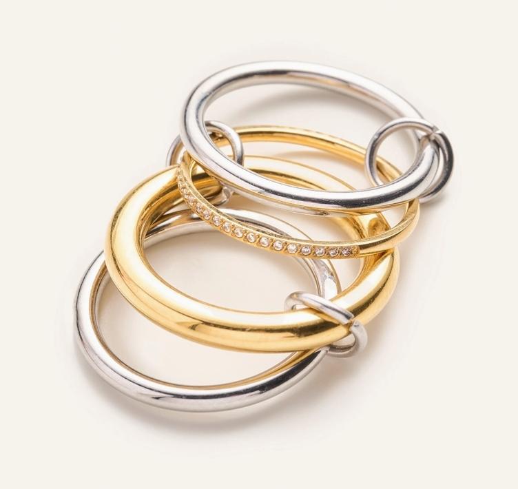 Olivia Mixed Metal Stacked Ring Set