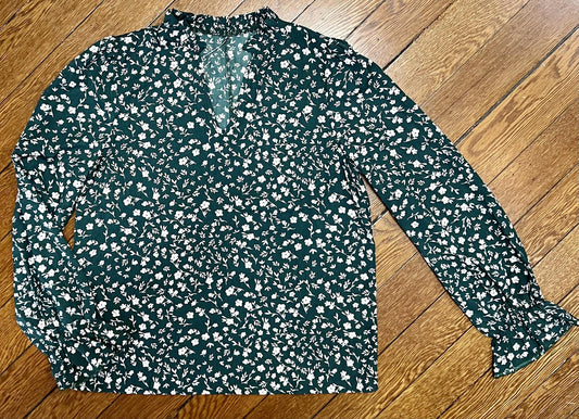 Printed Floral Blouse (Green)