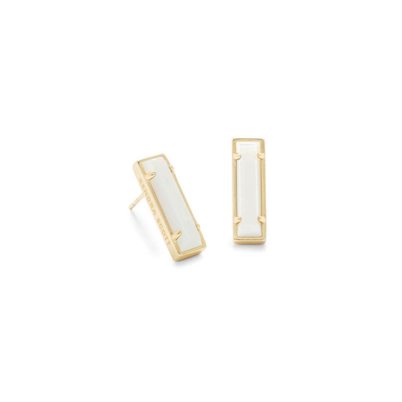 Kendra Scott Lady Earring Gold White Mother of Pearl