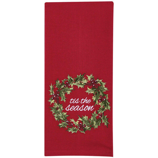 Tis The Season Wreath Dishtowel