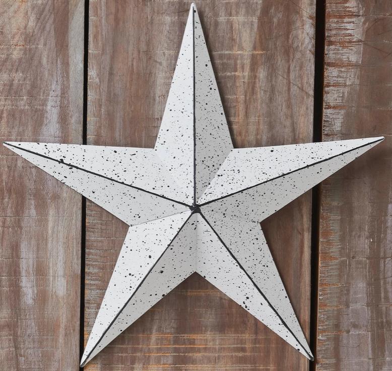 Metal Star Distressed White (12x12)