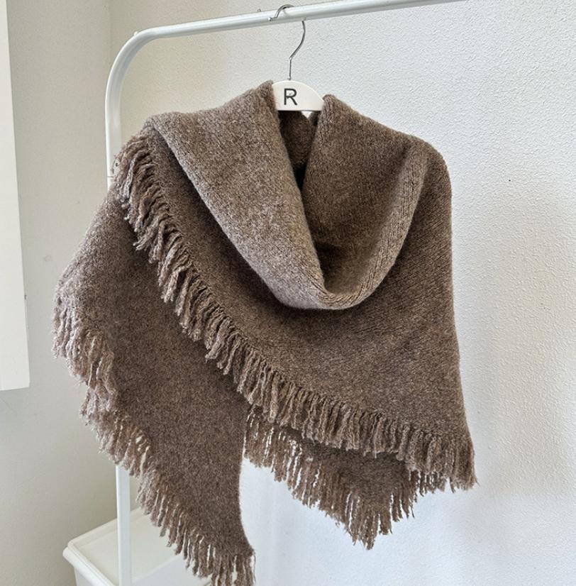 Knit Triangle Shawl Wrap