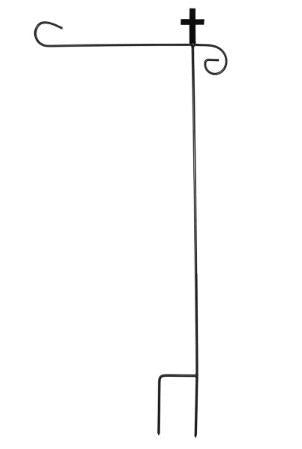 Wrought Iron Cross Garden Flag Stand Holder