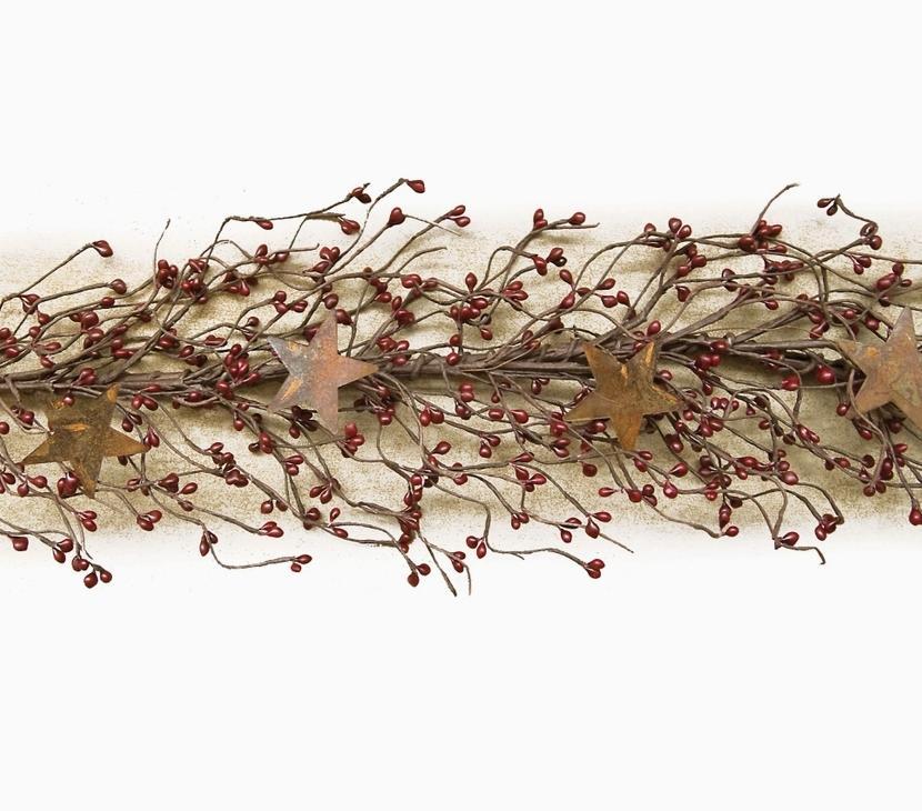 Pip Berry Garland with Stars Burgundy