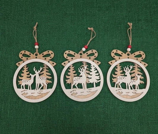 Deer Scene Cut Out Ornaments