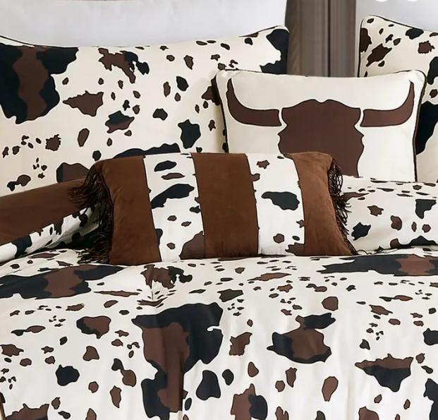 Rustic Cowhide Lodge Comforter Set