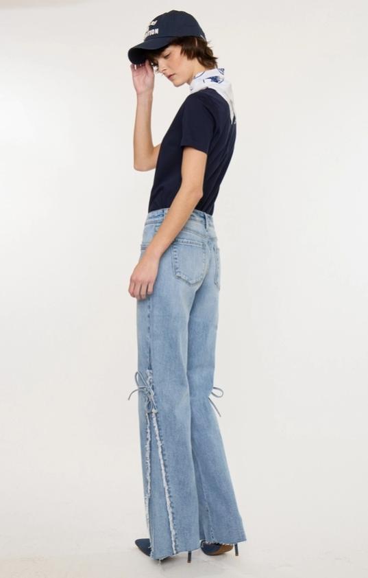 KanCan Mid Rise Wide Flare Jean