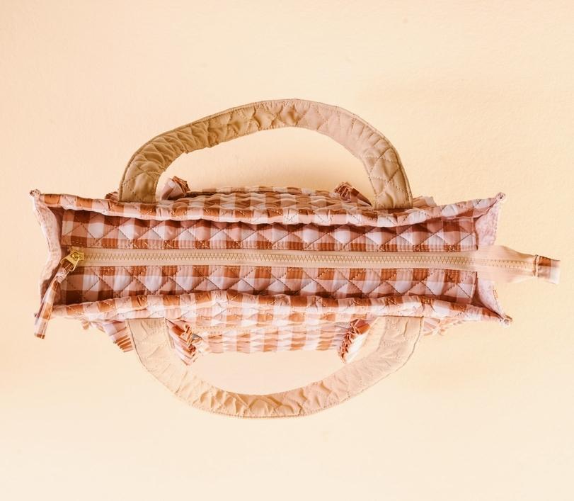 The Darling Effect Everyday Quilted Tote Bag Maple Gingham