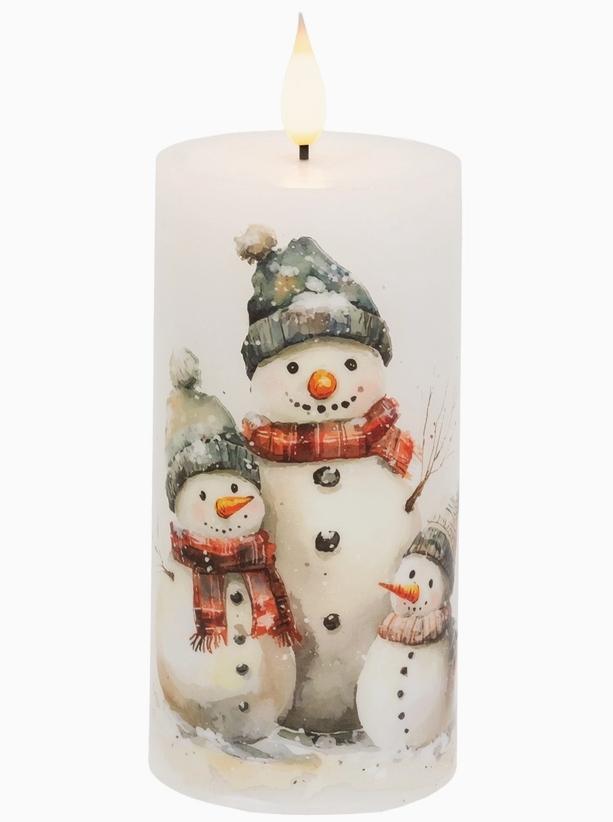 Snowman Family Timer Pillar