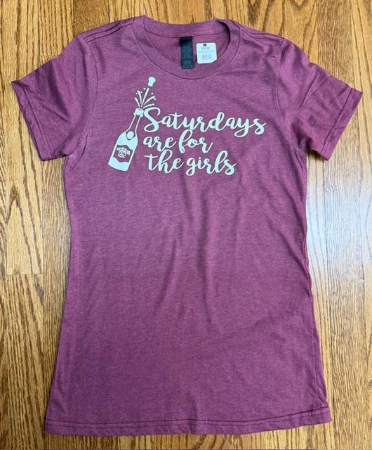 Saturdays Are for the Girls Tee (Heathered Burgundy)
