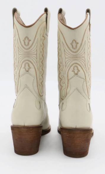 Unstoppable Western Cowboy Boot Off White Leather