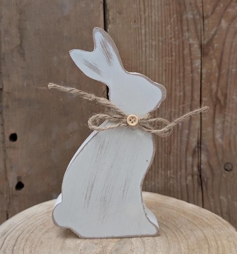 Distressed Wood Bunny Shape Blocks
