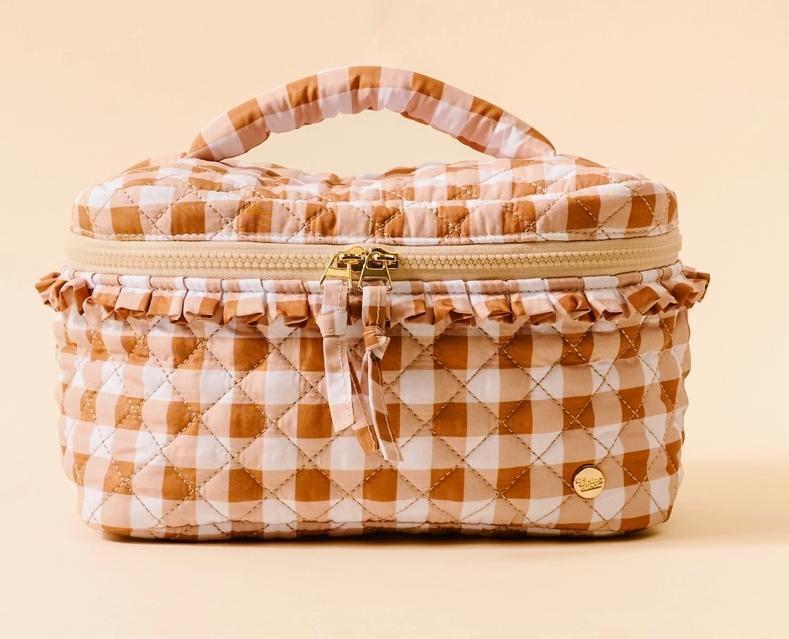 The Darling Effect Glam & Go Quilted Cosmetic Bag Maple Gingham