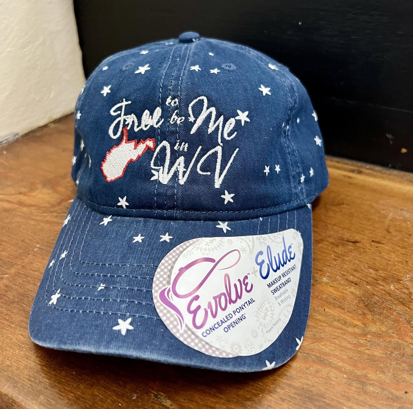 Free To Be Me In WV Hat (Stars Red Outline)