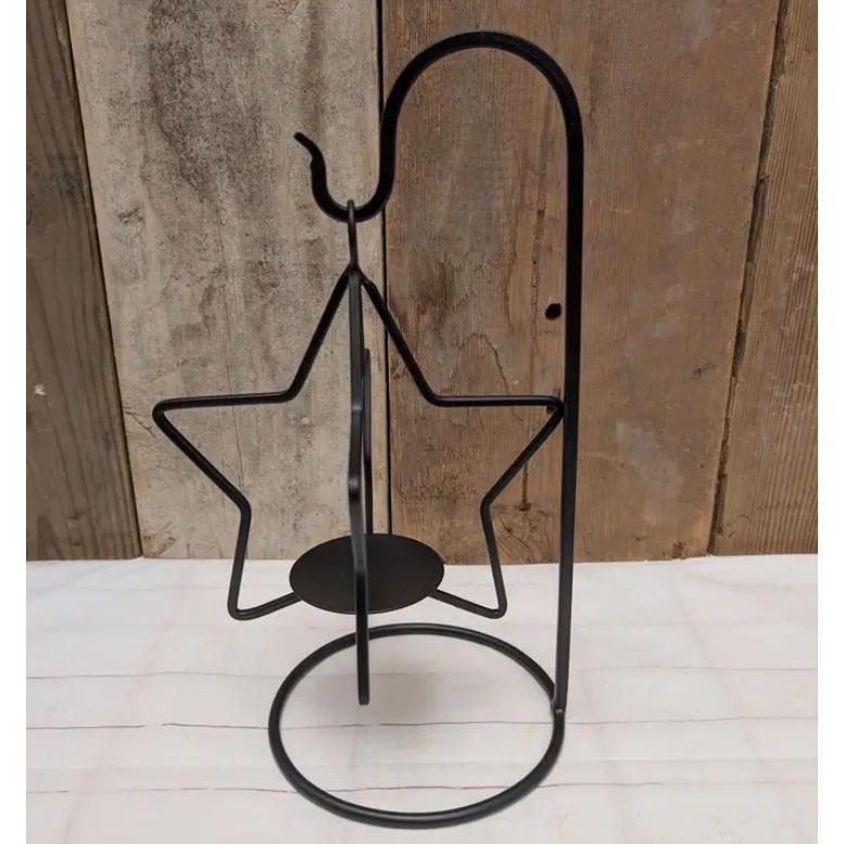 Metal Star Candle Holder and Stand Set