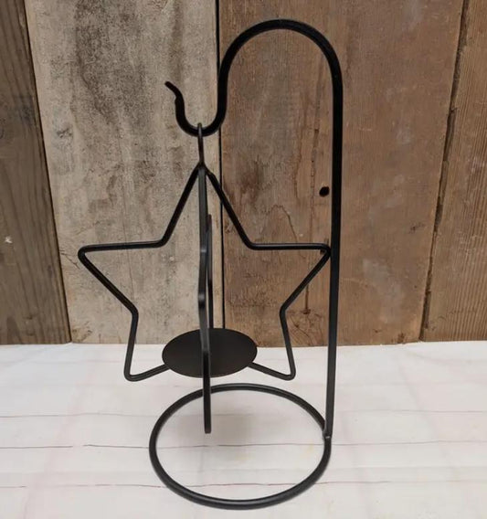 Metal Star Candle Holder and Stand Set