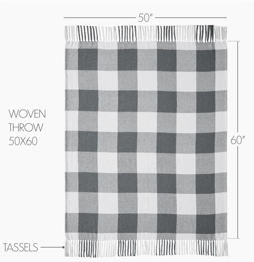 Annie Buffalo Check Grey Woven Throw