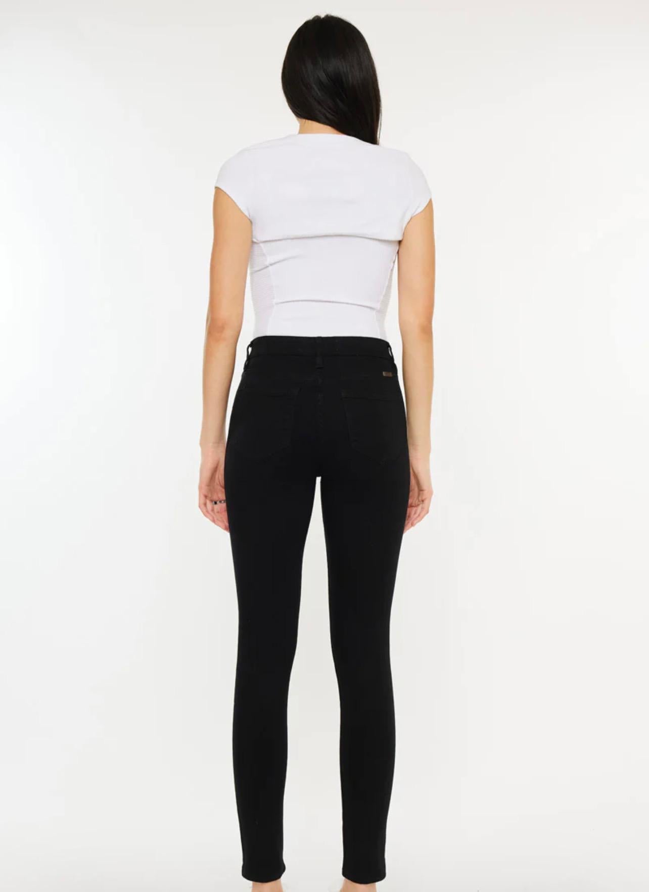 Paige High Rise Ankle Skinny Jeans (Black)