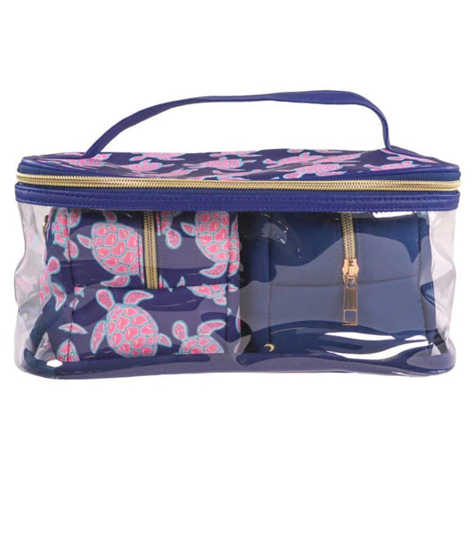 Simply Southern Cosmetic Bag Set (Turtle Navy)