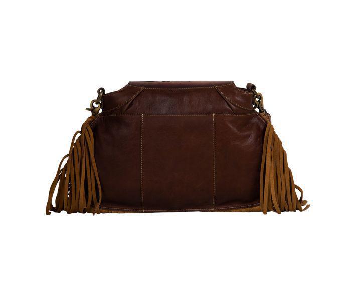 Myra Classic Country Fringed Hand-Tooled Bag (S-7521)