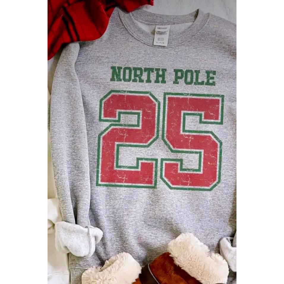 "NORTH POLE" Christmas Crewneck Sweatshirt (Unisex)