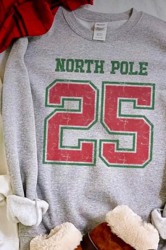 "NORTH POLE" Christmas Crewneck Sweatshirt (Unisex)